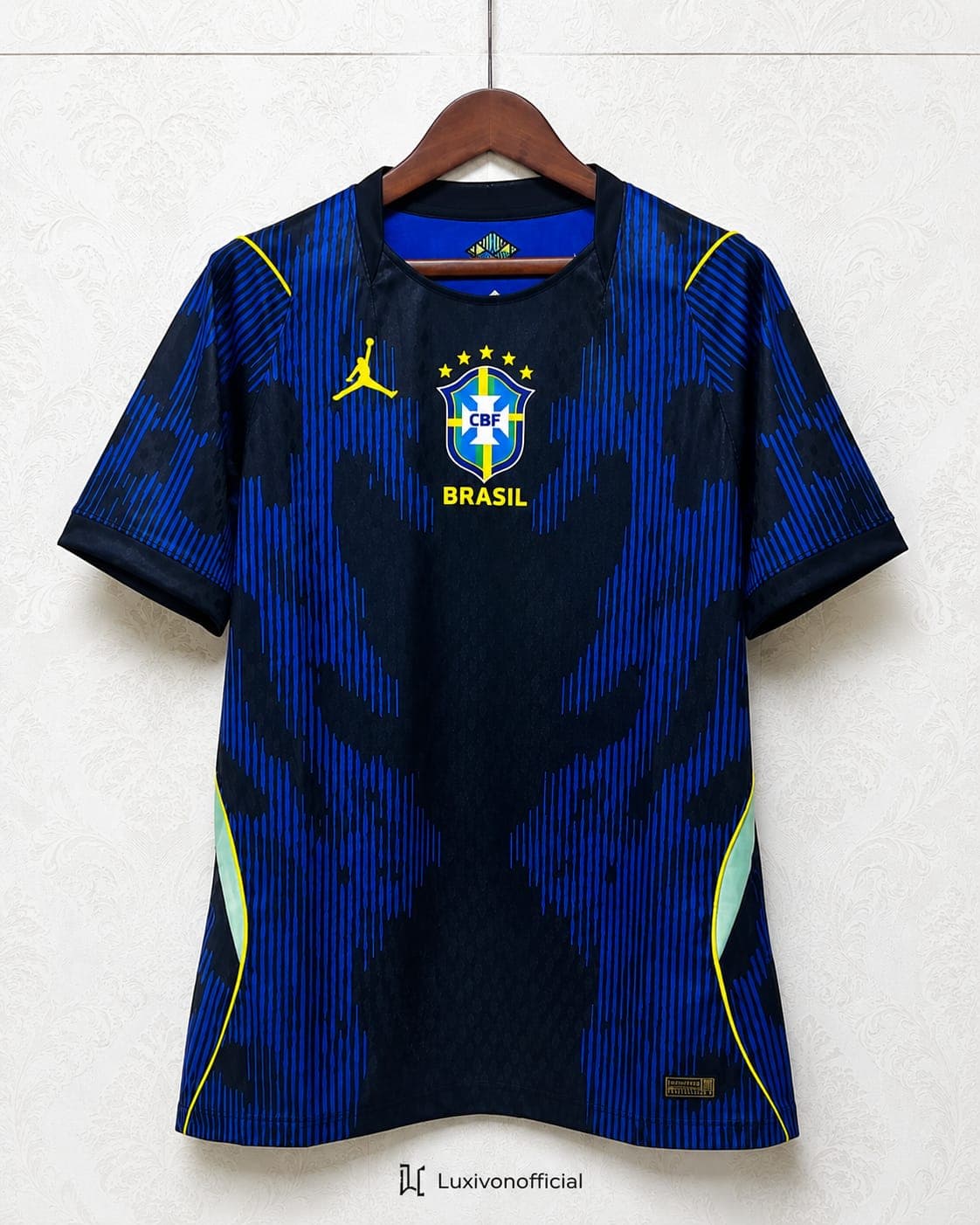 Brazil Jordan Special Edition Away Concept Football Jersey - Black & Royal Blue
